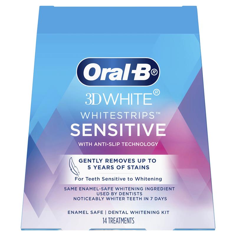 Buy Oral B 3D White Whitening Strips Sensitive 14 Pack Online at Chemist Warehouse®