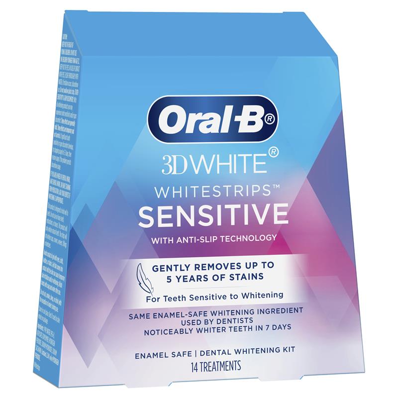 Buy Oral B 3D White Whitening Strips Sensitive 14 Pack Online At ...