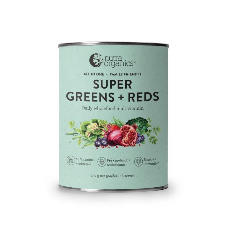 Buy Nutra Organics Super Greens + Reds Powder 150g Online at Chemist