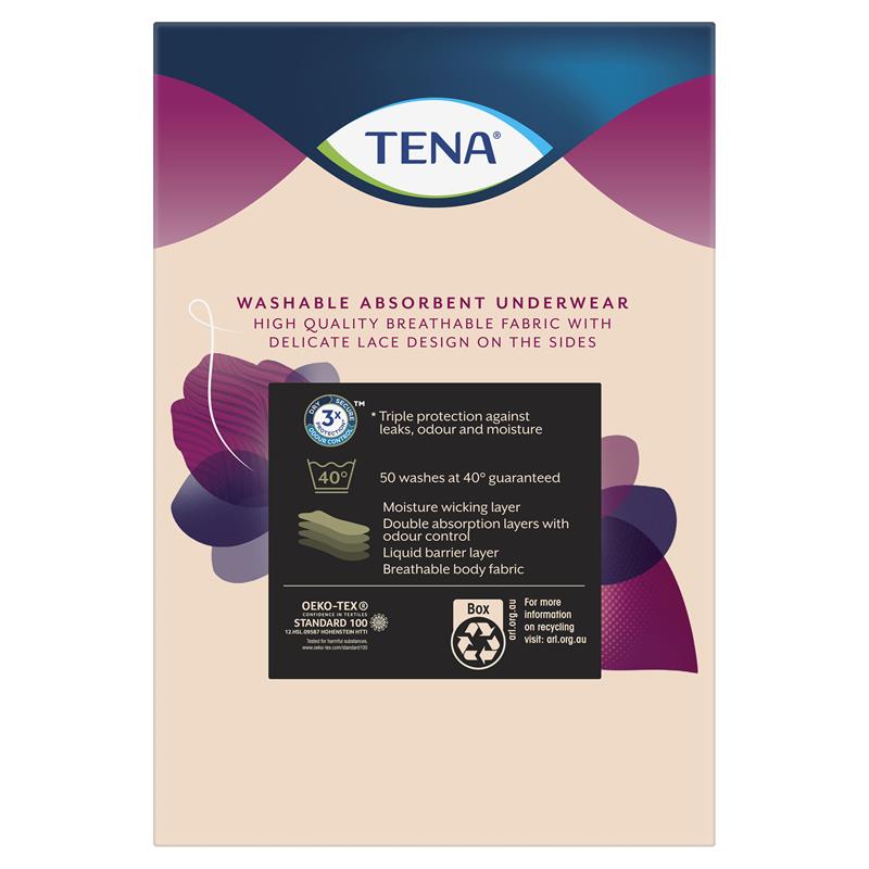 Tena Washable Absorbent Underwear Light Classic Size 12-14 Each