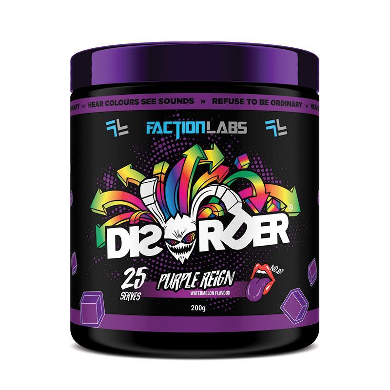 Buy Faction Labs Disorder Preworkout Purple Reign Watermelon 200g ...