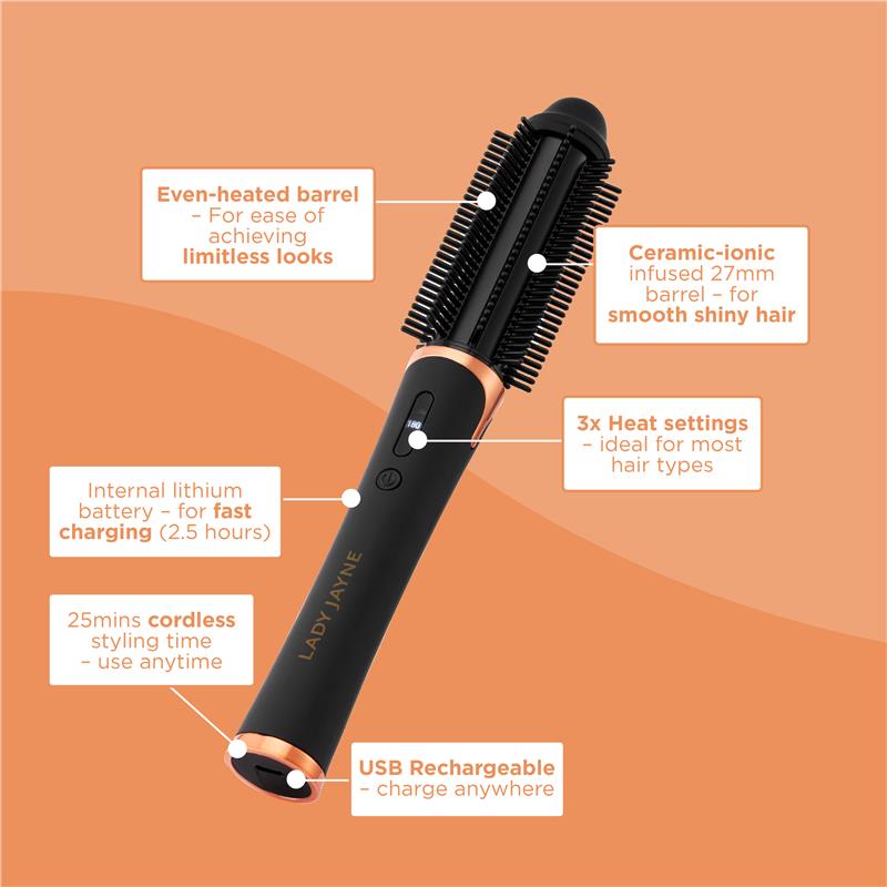 Buy Lady Jayne Salon Pro Rechargeable Volumising Hot Brush Online at
