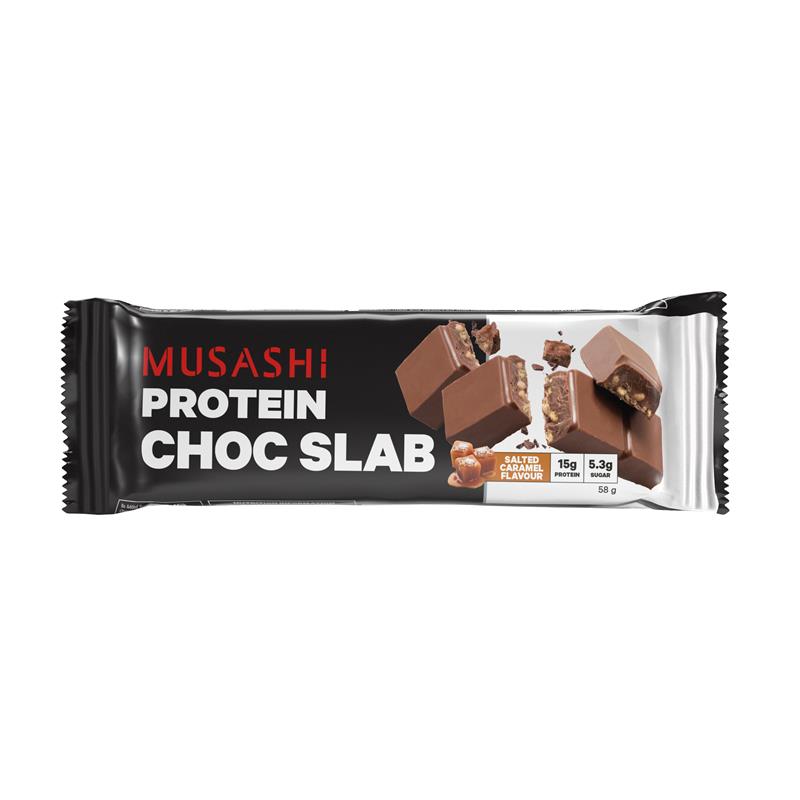 Buy Musashi Protein Choc Slab Salted Caramel 58g Online At Chemist ...