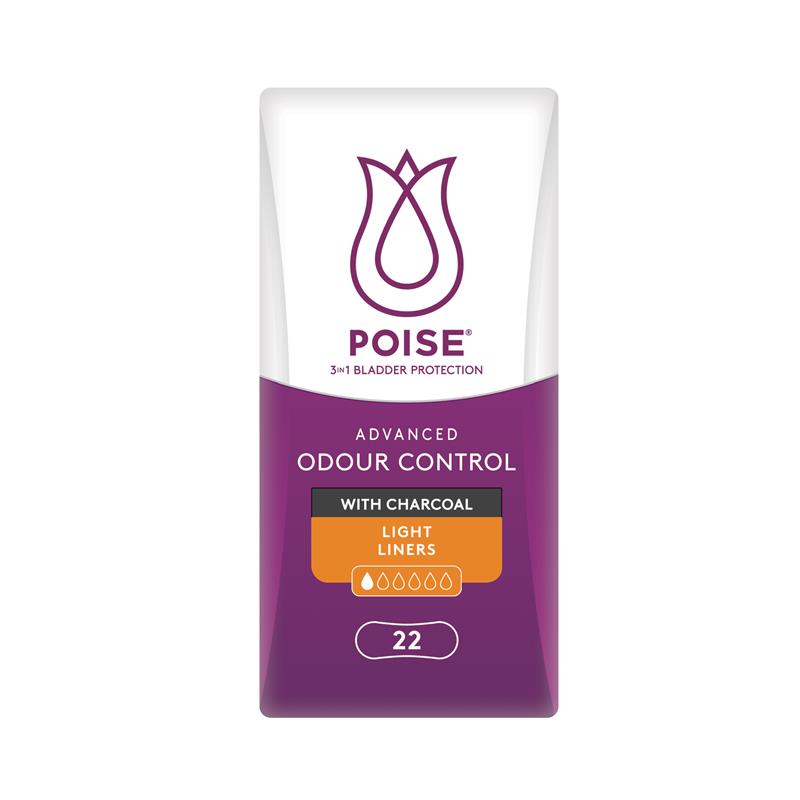 Buy Poise Liners Charcoal Light 22 Pack Online at Chemist Warehouse®