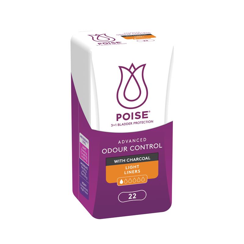 Buy Poise Liners Charcoal Light 22 Pack Online at Chemist Warehouse®