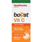 Healtheries Boost Vitamin C Orange Twin Pack 40 Tablets