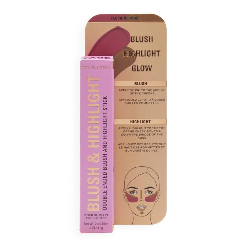 Buy Revolution Blush & Highlight Stick Flushing Pink Online at Chemist