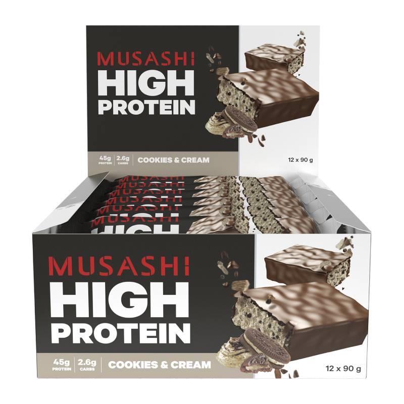 Buy Musashi High Protein Bar Cookies And Cream 90g X 12 Online Only Online At Chemist Warehouse® 1171