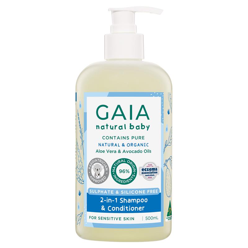 Buy Gaia Natural Baby 2 In 1 Shampoo And Conditioner 500ml Online at