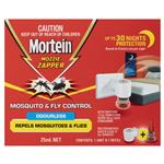 Mortein Mozzie Zapper Mosquito & Fly Control Plug-in Prime Kit 25ml