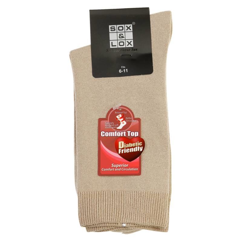 Buy Sox & Lox A11 Men's Diabetic Friendly Comfort Socks Beige 6 11