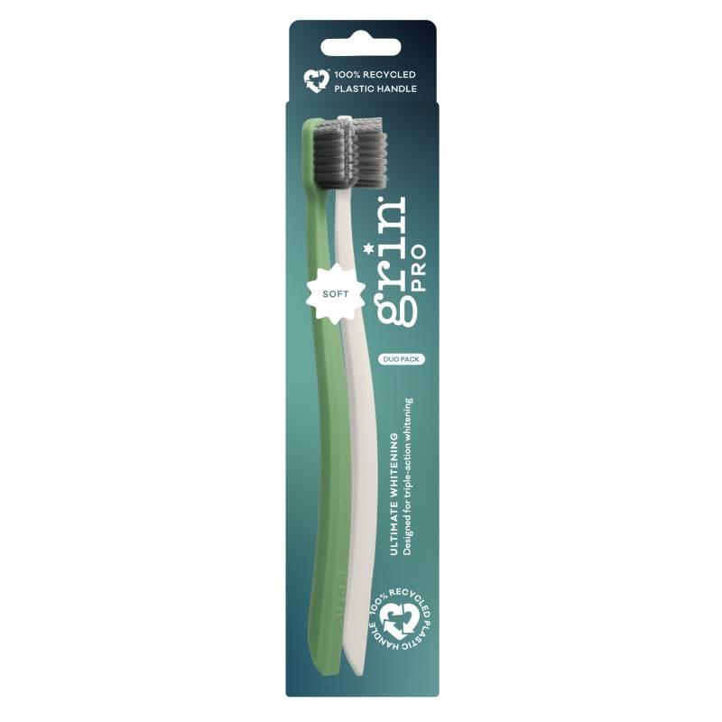 Buy Grin Pro Toothbrush Whitening Soft Green & White 2 Pack Online at