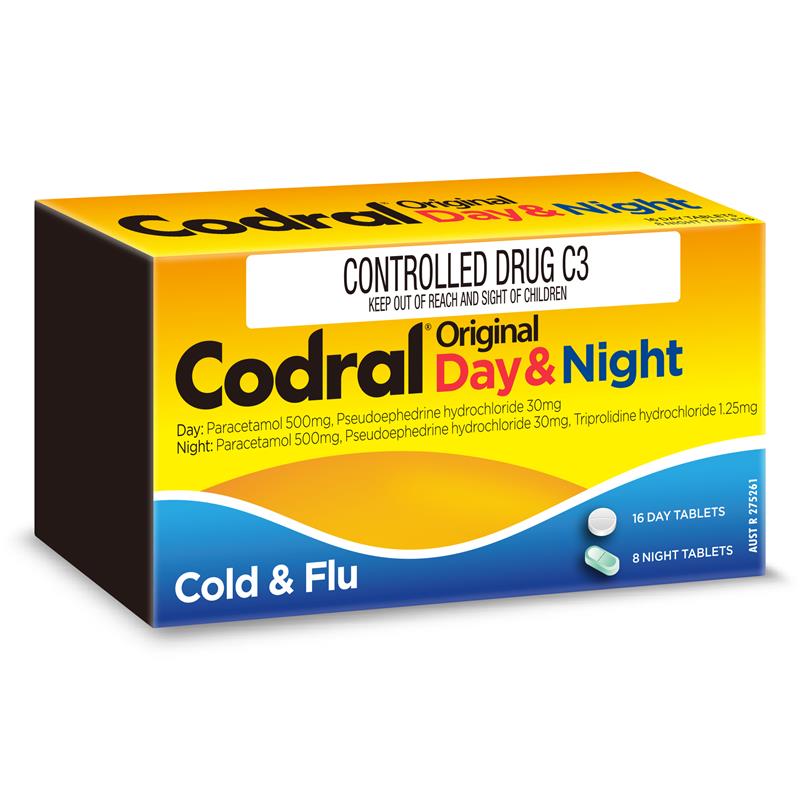 Buy Codral Original Cold And Flu Day And Night PSE 24 Tablets ...