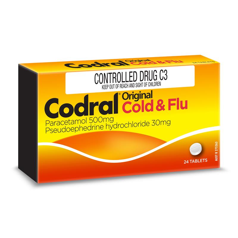 Buy Codral Original Cold And Flu PSE 24 Tablets (Pharmacist Only ...