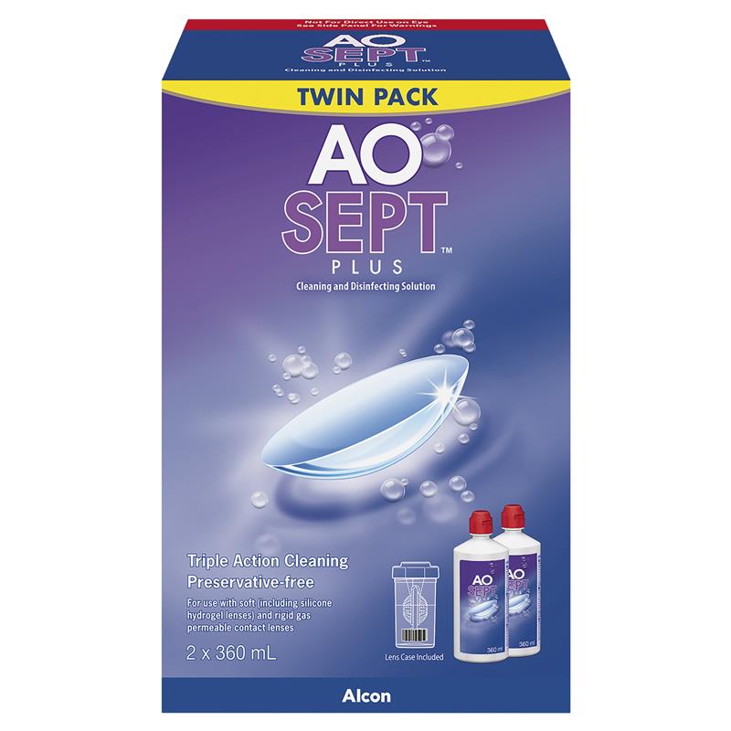 Buy AoSept Plus Twin Pack 2 x 360ml + Lens Case Online at Chemist ...
