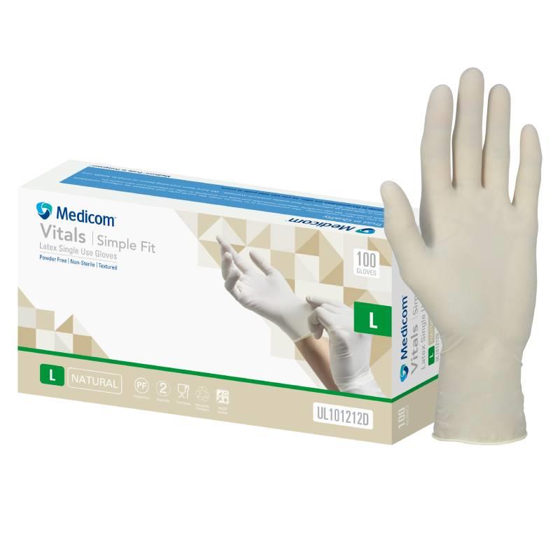 Buy Vitals Simple Fit Latex Gloves Large 100 Pack Online at Chemist ...