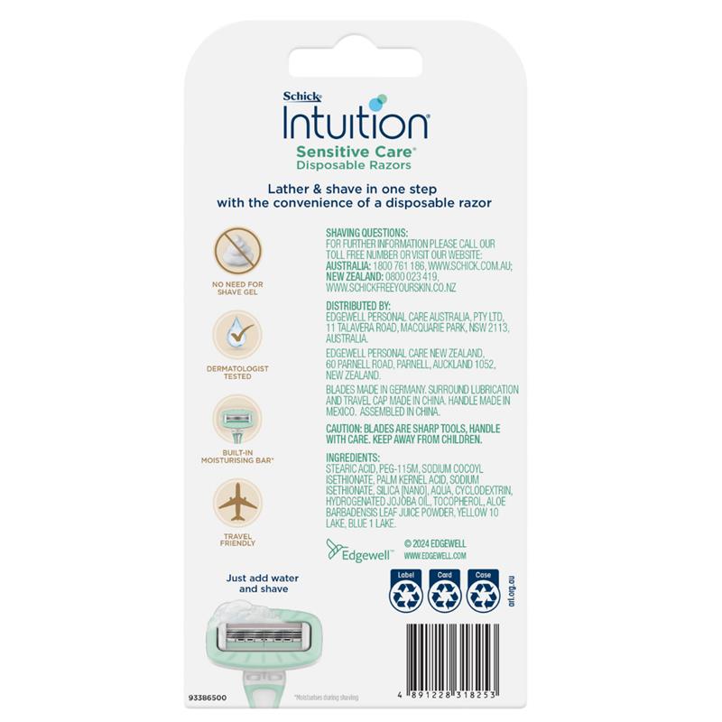 Buy Schick Intuition Sensitive Care Disposable Razor 2 Pack Online at ...