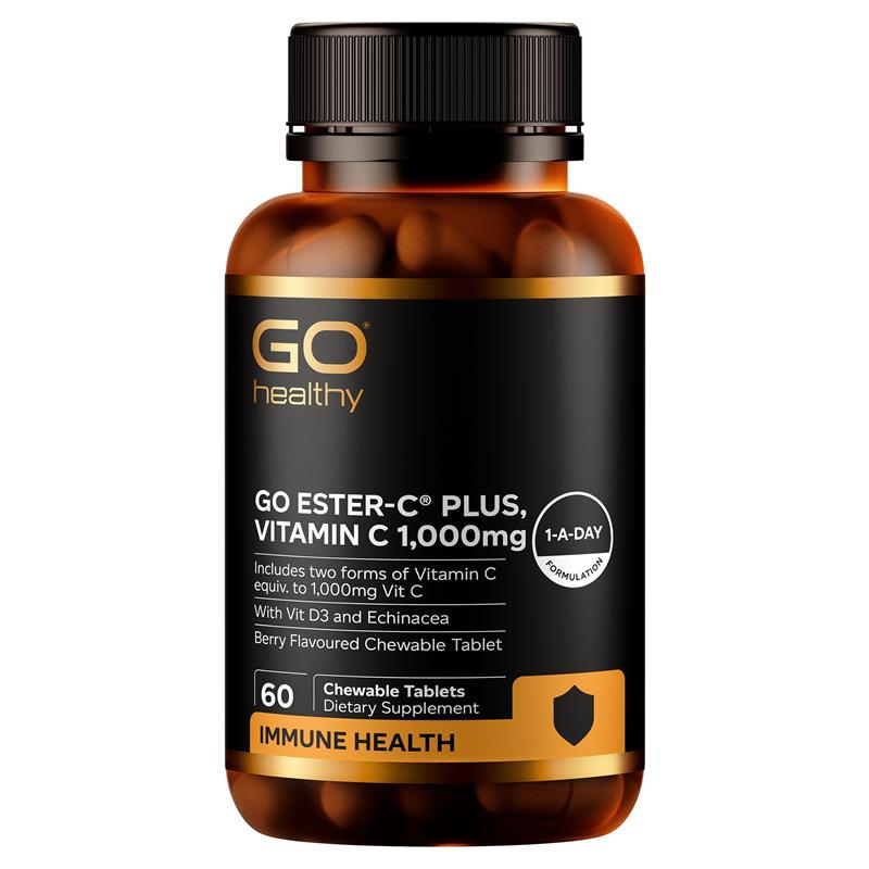 GO Healthy Ester-C Plus, Vitamin C 1,000mg 60 Tablets - Chemist Warehouse
