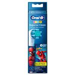 Oral B Electric Toothbrush Refills Kids Star Wars/Spiderman 4 Pack