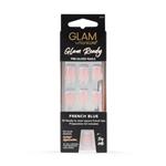Glam By Manicare Ready Pre-Glued French Tip Nails French Blue 22477