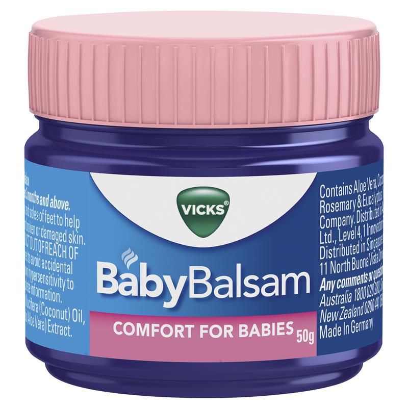 Buy Vicks Baby Balsam Decongestant Chest Rub 50g Online at Chemist