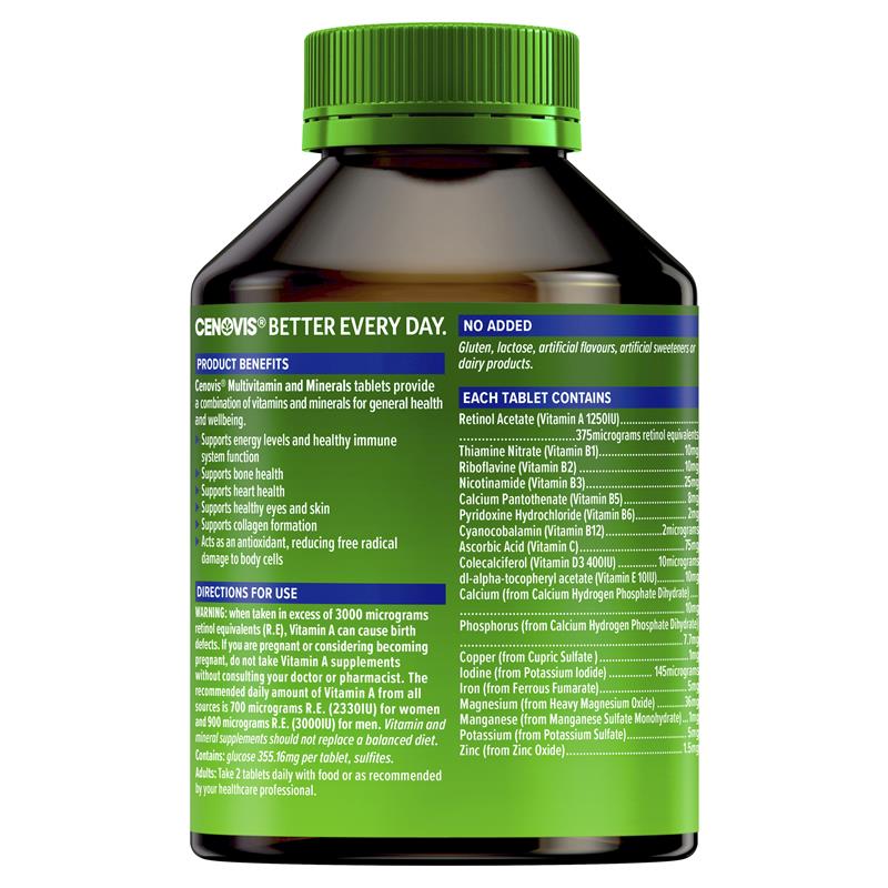 Buy Cenovis Multivitamin & Minerals 200 Tablets Online at Chemist Warehouse®