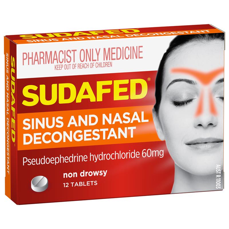 Sudafed Sinus Congestion Maximum Strength Decongestant Tablets Walgreens
