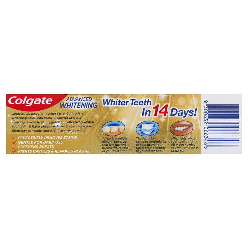 Buy Colgate Advanced Whitening Tartar Control Toothpaste with micro