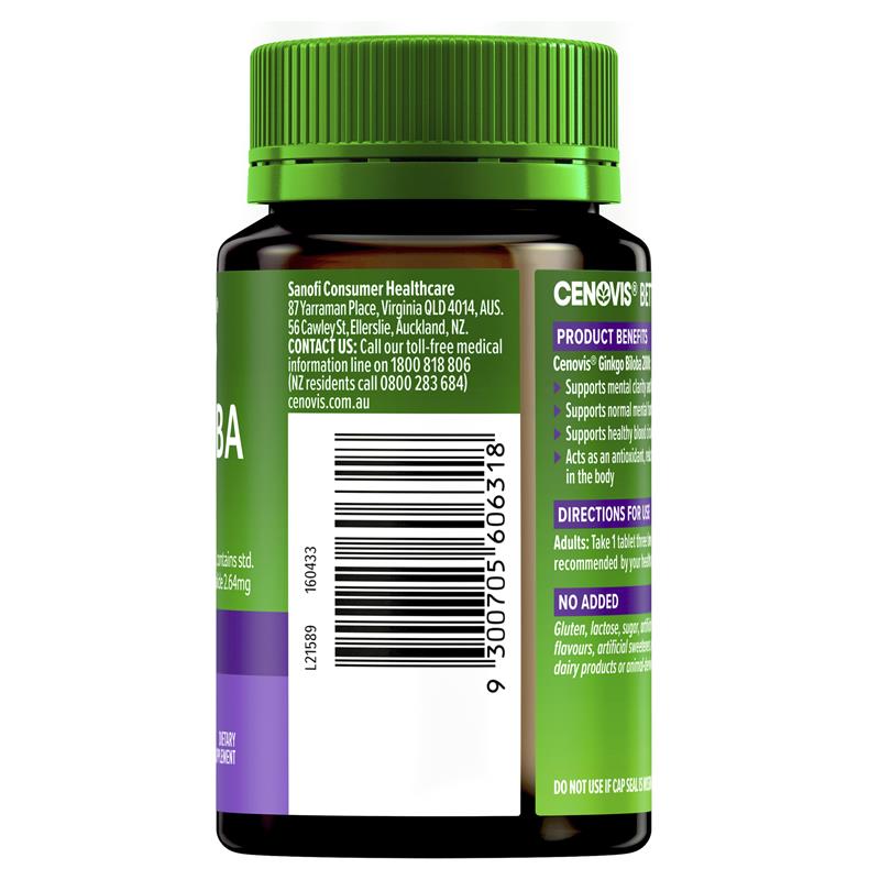 Buy Cenovis Ginkgo Biloba 2000 100 Tablets Online at Chemist Warehouse®