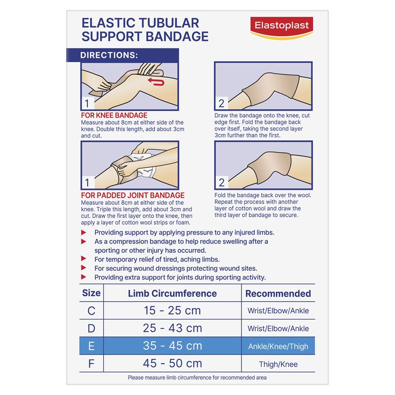 Buy Elastoplast 2227 Elastic Tubular Support Bandage Size E Online at ...