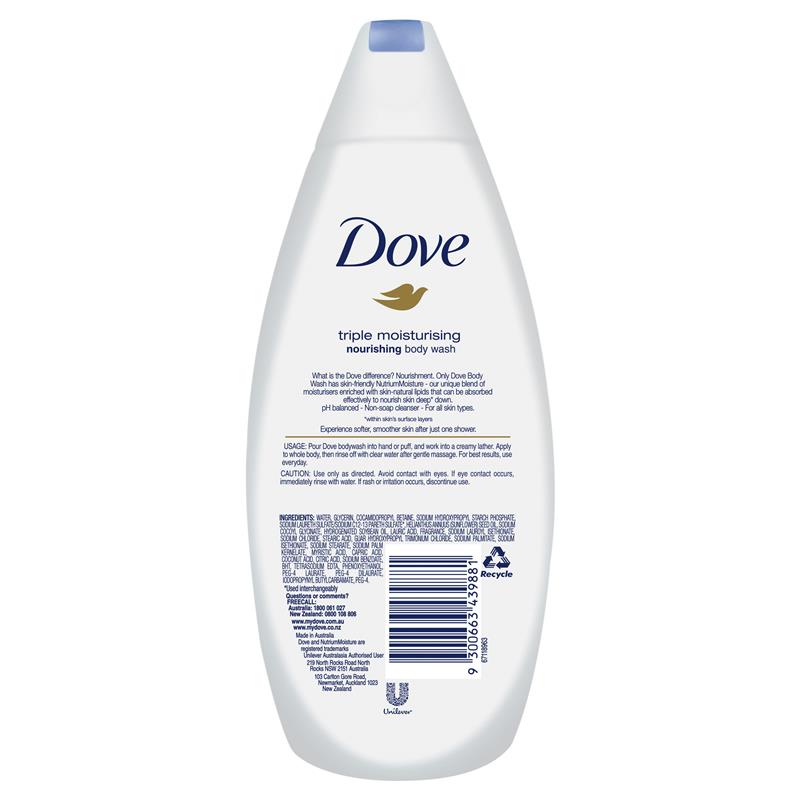 Buy Dove Body Wash Triple Moisturising 375ml Online at Chemist Warehouse®