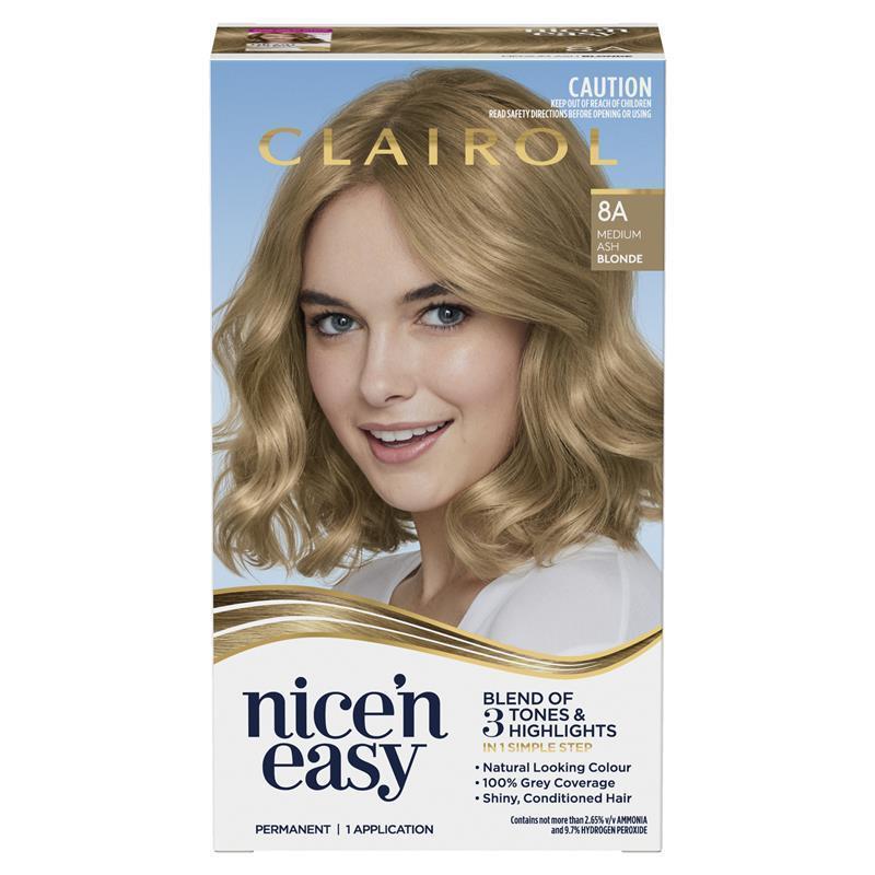 Buy Clairol Nice N Easy Permanent Hair Colour 8A Medium Ash Blonde ...