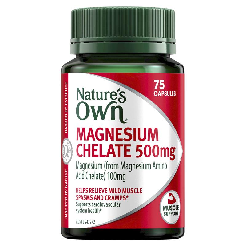 Buy Nature's Own Magnesium Chelated 500mg 75 Capsules Online at Chemist
