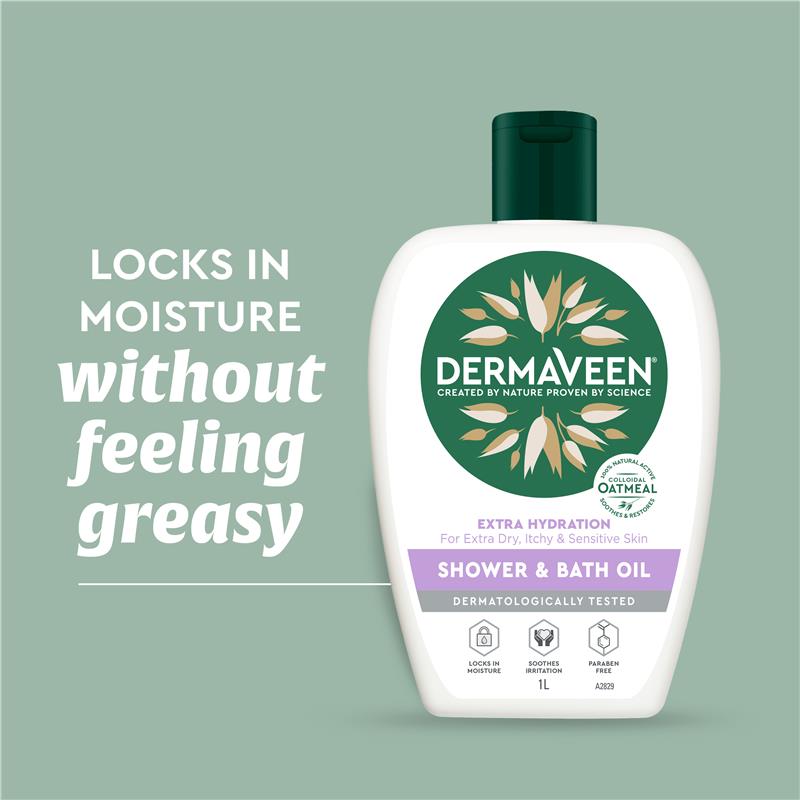 Buy DermaVeen Extra Hydration Shower And Bath Oil 1 Litre Online at