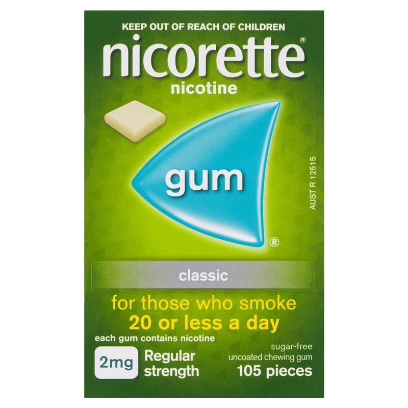 Buy Nicorette Gum 2mg Classic 105 Pieces Online at Chemist Warehouse®