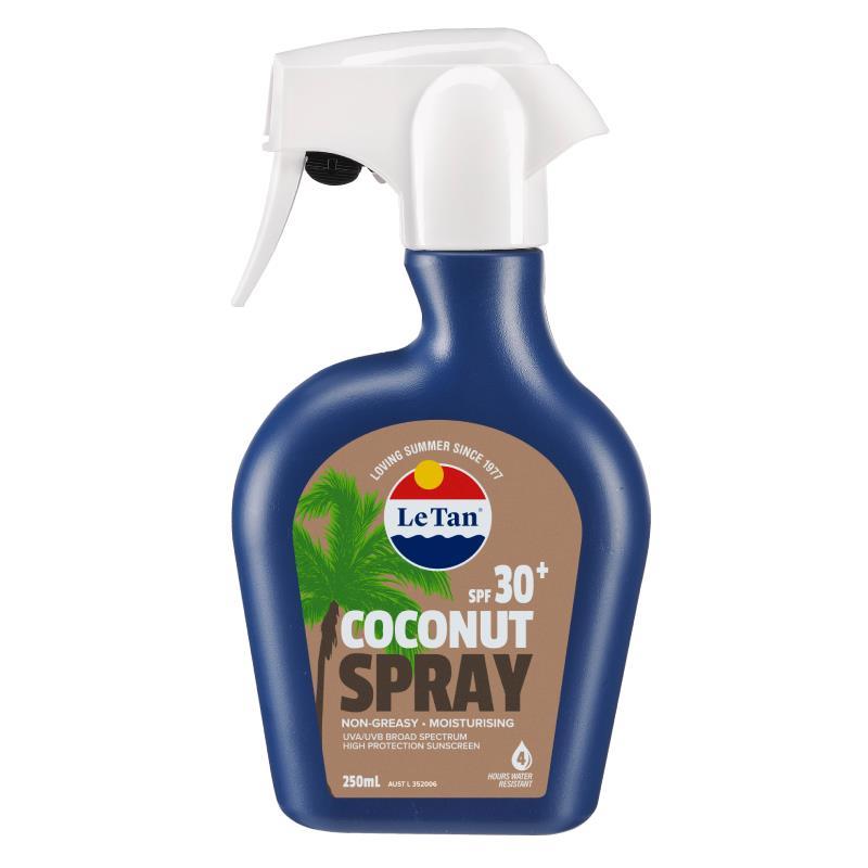 Buy Le Tan SPF 30+ Coconut Sunscreen Spray 250ml Online at Chemist WarehouseÂ®