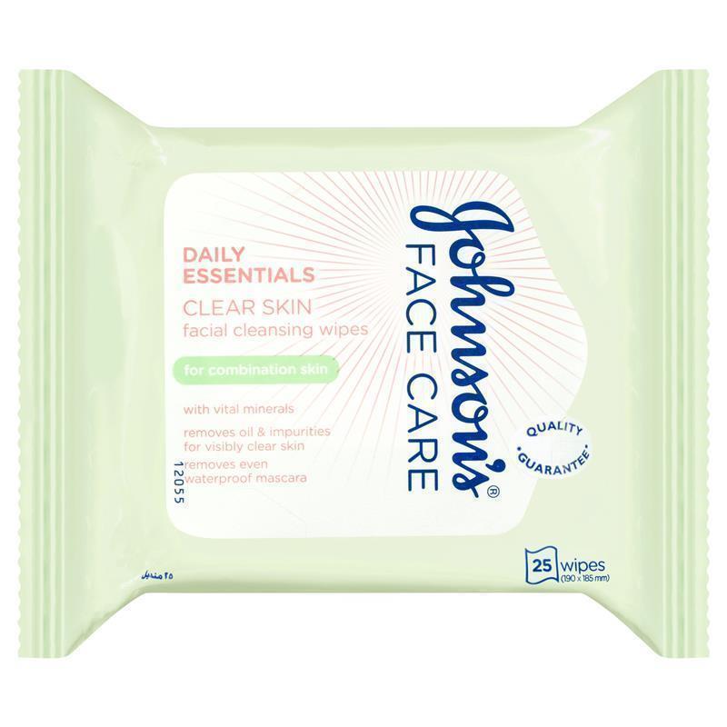 Buy Johnson & Johnson Face Care Oil Balancing Facial Cleansing Wipes For Combination Skin 25