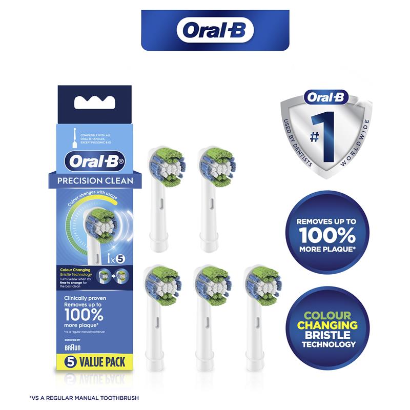 Buy Oral B Toothbrush Refills Precision Clean Head 5 Pack Value Pack ...