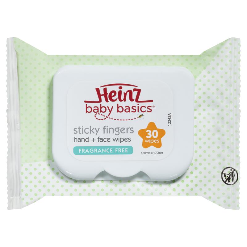 Buy Heinz Baby Basics Sticky Fingers Wipes Fragrance Free 30 Pack Online at Chemist Warehouse®