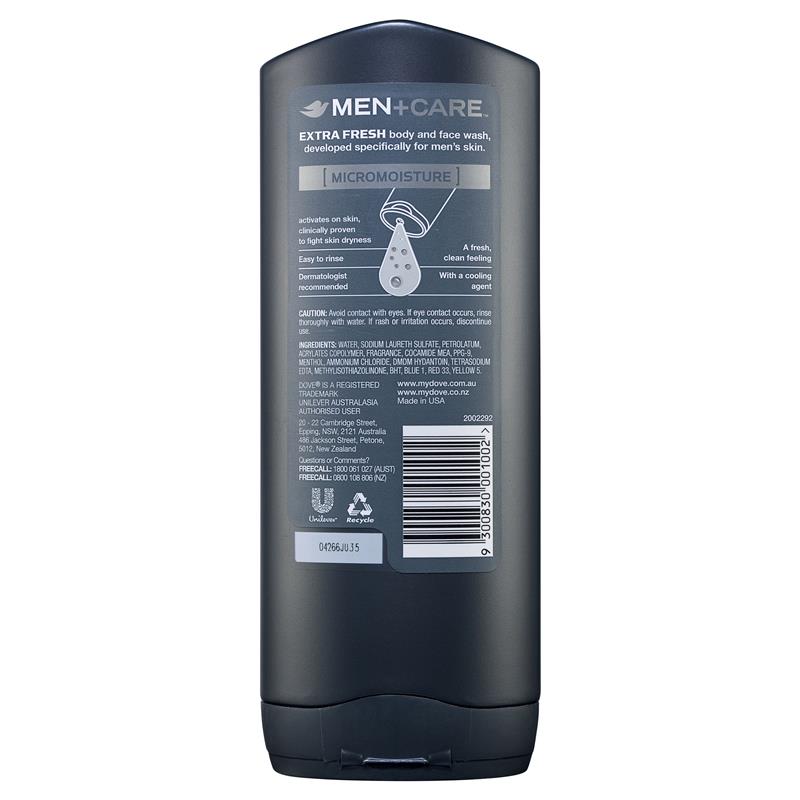 Buy Dove Men+Care Body Wash Extra Fresh 400ml Online at Chemist Warehouse®