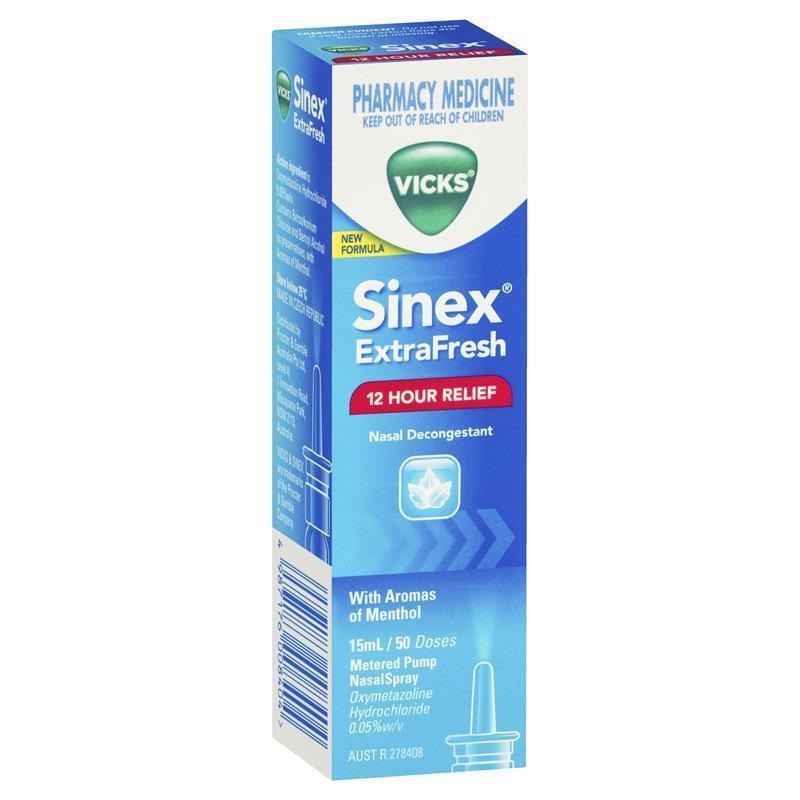 Buy Vicks Sinex Extra Fresh Menthol Nasal Spray 15mL Online at Chemist ...