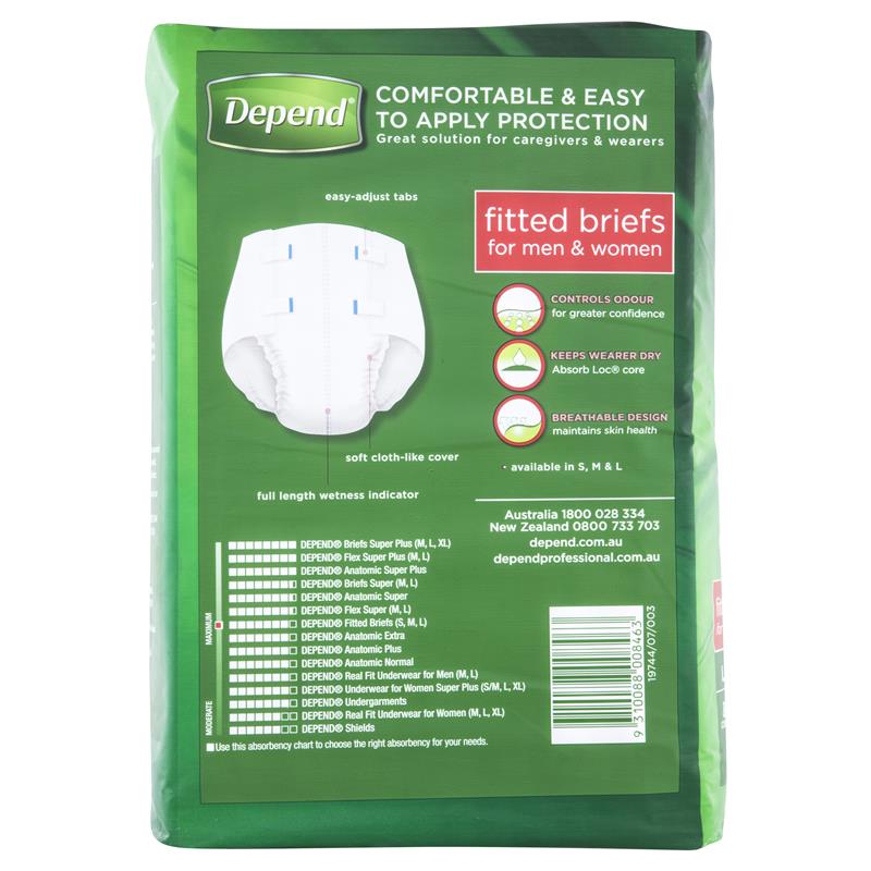 Buy Depend Fitted Brief Large 8 Pack Online at Chemist Warehouse®