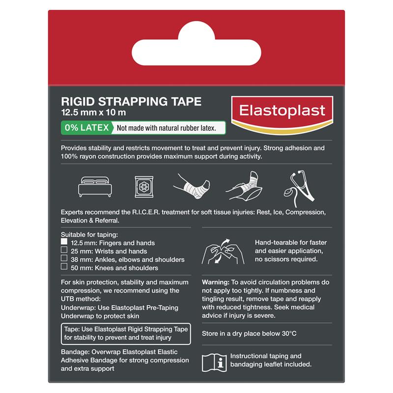 Buy Elastoplast 36001 Sport Rigid Strapping Tape 12.5mm x 10m Tan