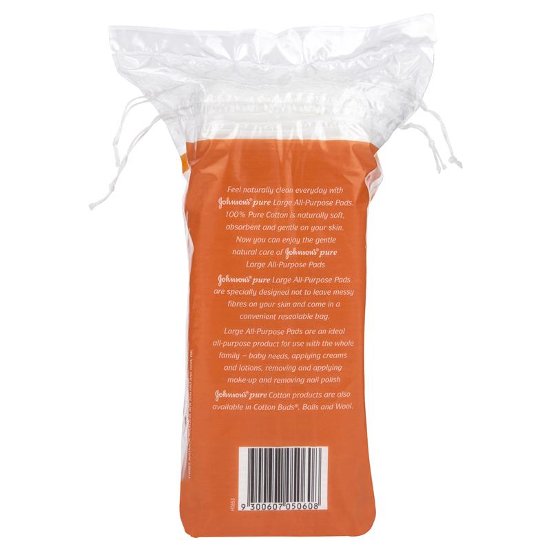 Buy Johnson's Pure Cotton Large AllPurpose Pads 50 Pack Online at