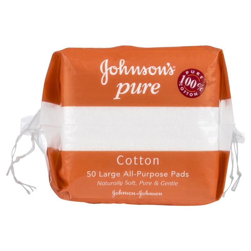 Buy Johnson's Pure Cotton Large AllPurpose Pads 50 Pack Online at Chemist Warehouse®