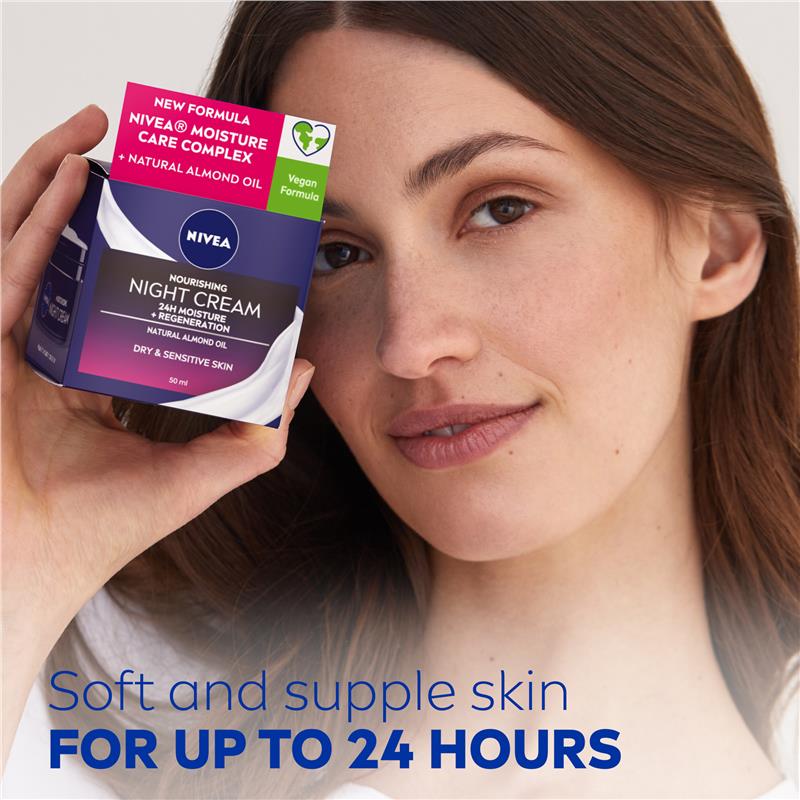 Buy Nivea Nourishing Night Cream Dry Sensitive Skin 50ml Online at