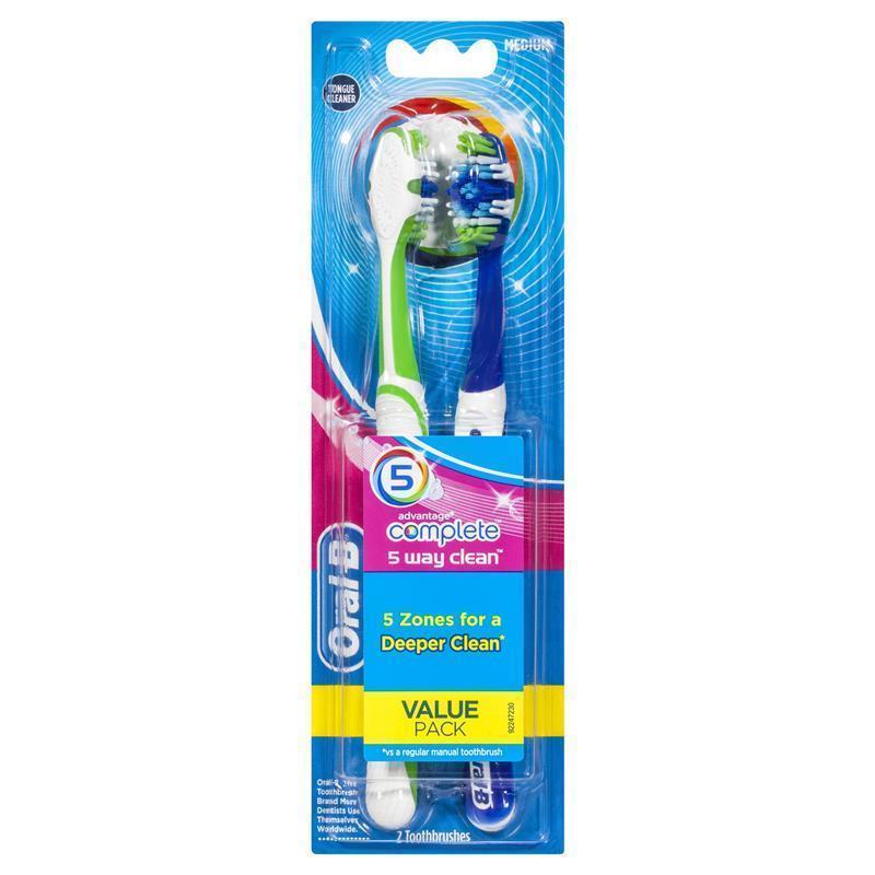 Buy OralB Complete 5 Way Clean (Medium) Manual Toothbrush 2 Pack