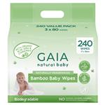 Gaia Natural Baby Bamboo Wipes 240