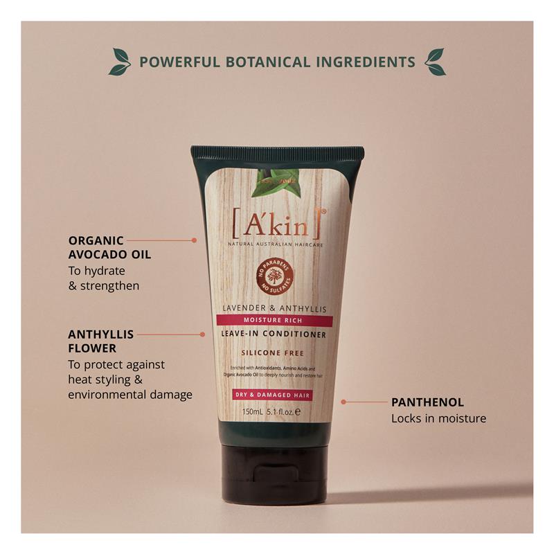 Buy A'kin Moisture Rich Leave In Conditioner 150ml Online at Chemist