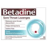 Betadine Sore Throat Lozenges Menthol & Eucalyptus 16